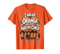 Native American Day Native Child Indian Orange Heart Camiseta