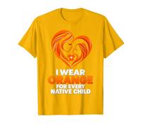 Native American Day Native Indian Child Orange Heart Camiseta