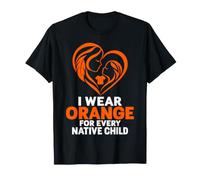 Native American Day Native Indian Child Orange Heart Camiseta