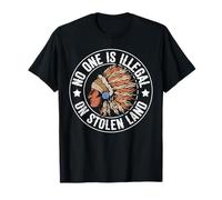 Native American No One Is Ilegal On Stolen Land Immigration Camiseta
