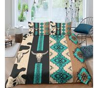 Native American Pattern Funda Edredon 3 Piezas Compuesto Impresión 3D Cierre de Native American patrón Funda de Edredón Funda de Almohada a Juego Transpirable for Adultos Super King（260x220cm）