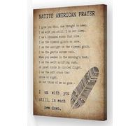 Native American Prayer & Bible Verse Wall Art - Vintage Scripture Poster with Tribal Blessing, Inspirational Canvas Print for Bedroom, Office, Prayer Room Decor (Unframed,08x12inch(20x30cm))