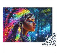 Native American Puzzles 1000Piezas Reciclado Material Colorful Portrait Puzzle for Niños Divertido Regalo & Actividad for Home Ideal for Child‘s Cumpleaños Regalo 38x26cm/1000pcs