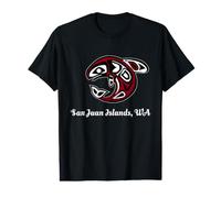Native American San Juan Islands WA Tribal Orca Whale Camiseta gráfica económica