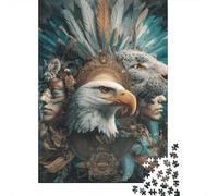 Native American Spirit Animal Art Rompecabezas Imposible,desafío for Adults Juego Educativo 1000 Piezas Obra De Arte De Juego De para Adultos Y Niños 38x26cm/1000pcs