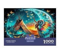 Native Americans And The Moon Rompecabezas 1000 Piezas Nature Estéticos Y Desafiantes Decoración Del Hogar Regalos Para Mujeres, Regalos Para Hombres Para Adultos Y Niños Mayores De 8 Años 70x50cm/1