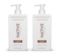 Native Champú Hidratante de Pepino & Menta - Todos los Tipos de Cabello, Teñido & Tratado, Fino a Seco Dañado, Sin Sulfatos, Sin Siliconas & Sin Colorantes (2 unidades, 532 ml cada una)