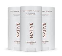Native Desodorante Mujeres & Hombres - Sin Alcohol & Aluminio - Aroma Coco & Vainilla - Con Manteca de Karité, Aceite de Coco & Bicarbonato de Sodio - Control Olor 72h (3 unidades, 75 ml cada una)