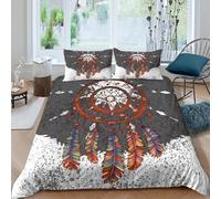 Native Funda Edredon Microfibra Juego de Ropa de Cama de 3 Piezas Impresión 3D Cierre de Native Arte Estilo Funda de Edredón Funda de Almohada a Juego Transpirable for niña Single（140x200cm）