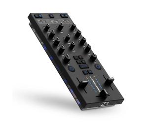 Native Instruments Traktor Z1 - Mezcladora y controlador de DJ compacto | Traktor Pro 4, tarjeta de sonido 24-bit/96 kHz, controles Stems/EQ, 3 pantallas OLED, interfaz de audio, Mixer FX