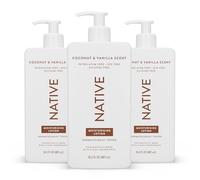 Native Loción Corporal Hombres & Mujeres - Sin Siliconas & Colorantes - Loción Manos + Hidratante Corporal Aroma Coco & Vainilla para Piel Seca - Con Manteca de Karité & Glicerina (3 unidades, 487 ml)