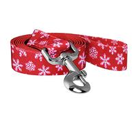 Native Pup Correa para perro de Navidad (copos de nieve rojos de Navidad)