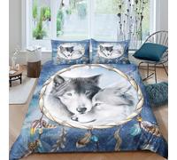 Native Spirit Art Funda de Edredón Microfibra 3 Piezas Impresión 3D Cierre de Native Spirit Arte Funda Edredon Fundas de Almohada Transpirable Suave for niños y niñas Double（200x200cm）