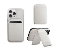 Native Union Active Wallet Stand | Magnético - Soporte de Tarjeta MagSafe para iPhone Air, 17, 16, 15, 14 - Extra Seguro y Ultra Fino - Almacena 4 Tarjetas - Materiales Reciclados(Piedra de Arena)