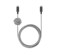 Native Union Anchor Cable 240W - Cable de carga USB-C a USB-C reforzado de 10 pies con Power Delivery 3.1 y nudo ponderado - Para iPhone 15, 15 Pro Max, MacBook Pro 14"/16" M2, Air 15" M2 (Zebra)