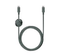 Native Union Anchor Cable 240W - Cable de carga USB-C a USB-C reforzado de 10 pies con Power Delivery 3.1 y nudo ponderado - Para iPhone 15 Pro Max, MacBook Pro 14"/16" M2, Air 15" M2 (Verde Pizarra)