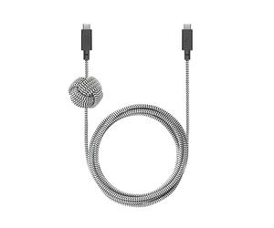 Native Union Anchor Cable 240W - Cable de carga USB-C a USB-C reforzado de 10 pies con Power Delivery 3.1 y nudo ponderado - Para iPhone 15, 15 Pro Max, MacBook Pro 14"/16" M2, Air 15" M2 (Zebra)