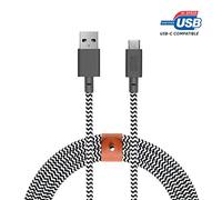 Native Union Belt - Cable USB-A a USB-C, cable de carga/sincronización certificado ultrafuerte y reforzado, con correa de piel, compatible con todos los dispositivos USB tipo C