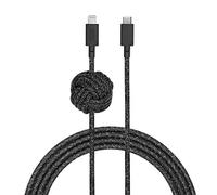 Native Union Cable Night - Cable USB-C a Lightning Reforzado y Ultrarresistente de 3 m [Certificado MFi] con Lastre de Nudo Compatible con iPhone 14, iPhone 13 y anteriores (Negro)