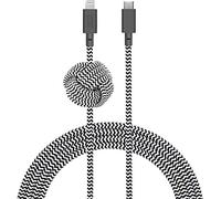 Native Union Cable Night - Cable USB-C a Lightning Reforzado y Ultrarresistente de 3 m [Certificado MFi] con Lastre de Nudo Compatible con iPhone 14, iPhone 13 y anteriores (Zebra)
