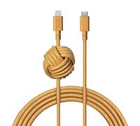 Native Union Cable Night - Cable USB-C a Lightning Reforzado y Ultrarresistente de 3 m [Certificado MFi] con Lastre de Nudo Compatible con iPhone 14, iPhone 13 y anteriores (Kraft)