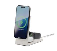 Native Union Rise Cargador inalámbrico magnético 3 en 1 - Certificado Qi2 y MagSafe - Soporte de Carga Plegable de 15 W para iPhone 16/15/14/13 con Carga para AirPods (Pro) y Apple Watch(Arenisca)
