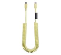 Native Union USB-C Pop Cable XL, cable de carga USB-C extensible en espiral de 2,4 m, compatible con iPhone Air, 17e, 17 Pro Max, iPad Pro M5, Galaxy S26 y Fold 7 (Limón)