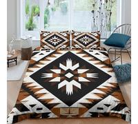 NativeAmericanStyle Funda Edredon Juego de Ropa de Cama de 3 Piezas Impresión 3D Cierre de NativeAmericanStyle Funda de Edredón Funda de Almohada a Juego for Adolescentes King（220x240cm）