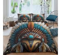 NativeArtStyle Funda Edredon Microfibra 3 Piezas Compuesto Impresión 3D Cierre de NativeArtStyle Funda de Edredón Funda de Almohada a Juego Lavables Transpirable for Adolescentes King（220x240cm）