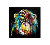 Nativeemie Mono de Pensamiento Colorido Arte de la Pared Lienzo Animales Salvajes Carteles de Arte Pop Pinturas Decoración de Pared Imágenes Decoración para el hogar 40x40cm / 15.7"x15.7 Sin Marco
