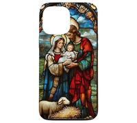 Natividad Navidad Jesús Pesebre Escena Navidad Vitral Carcasa para iPhone 13 Pro MAX