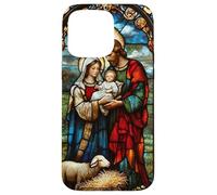 Natividad Navidad Jesús Pesebre Escena Navidad Vitral Carcasa para iPhone 15 Pro MAX