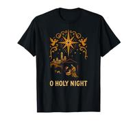 Natividad O Noche Santa Vintage Adulto Fe Cristiana Fiesta Camiseta