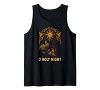 Natividad O Noche Santa Vintage Adulto Fe Cristiana Fiesta Camiseta sin Mangas