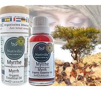Nativilis Aceite Esencial de Mirra Orgánica Commiphora myrrha Potente antioxidante Antienvejecimiento Bueno para heridas, pie de atleta - Copaiba Aromaterapia