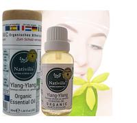 Nativilis Aceite Esencial Orgánico Ylang-Ylang Cananga odorata var. genuina regula la producción de aceite crecimiento calmante de la piel hidrata antibacteriano Copaiba aromaterapia