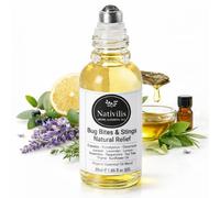 Nativilis Alivio natural para picaduras de insectos, picaduras, ortiga, pulgas, fórmula de aceite esencial orgánico, bola enrollable, acero inoxidable, 30 ml, uso diario, viajes, fácil de llevar en tu