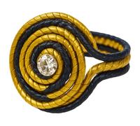 Nativilis hecho a mano con hierba dorada (Capim Dourado) - Joyería de fibra vegetal natural - Ligero y sostenible - Jalapão Brasil (anillo-103, talla única)