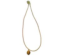 Nativilis Natural Essential Oils Collar minimalista hecho a mano con un solo colgante de hierba dorada, que ofrece un aspecto moderno y atemporal inspirado en la naturaleza brasileña - N103