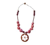 Nativilis Natural Essential Oils Collar sostenible de la selva amazónica brasileña hecho a mano con semillas de acai, buriti y coco, collar azul turquesa, joyería bohemia ecológica, # N-118