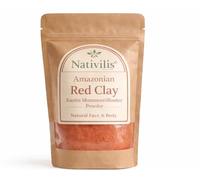Nativilis Red Clay Kaolin Montmorillonite Powder - Mascarilla corporal facial natural para el cabello Mitigate Redness elimina las células muertas de la piel negra limpiador para acné, aceite y piel