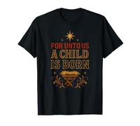 Nativity A Child Is Born Vintage Mujer Christian Jesus Camiseta