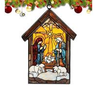 Nativity Christmas Acrylic Suncatchers - Window Suncatchers for Window, Sturdy Window Suncatchers, Indoor Jesus Window Decor | Portable Holiday Decorations Garden Suncatchers for Living Room Balcony