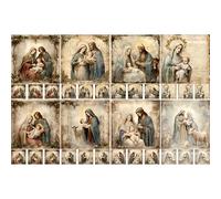 Nativity Decoupage - Papel de arroz de 21 x 29 cm, 4 hojas, 32 piezas, 8 diseños únicos, diseños versátiles para proyectos de arte y manualidades CRAFT KREATIVELY