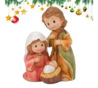 Nativity Figurine - Birth of Jesus Sculpture, Display Cabinet Ornament, Intricately Hand Painted Resin Design, Inspiring Religious Home Decor, Authentic Christian Figure, White and Gold Coloration