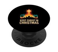 Nativity Keep Christ in Christmas, Vintage, para Hombre, Jesús Faith PopSockets PopGrip Adhesivo