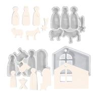 Nativity Location Mold, Parturition Scene Silicone Moulds for Jesus' Birth Theme, Fondant Cake Decorating Molds, Jesus' Birthing Craft Table Decorations, 17,4 x 11,5 x 1,7 cm