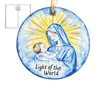 Nativity Ornaments, Religious Christmas Tree Decorations with 2D Acrylic Holiday Design Long Tail, Hangable Christmas Pendant Main Feature, Seasonal Home Decor Category Usage for Mantel Shelf Indoor