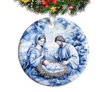 Nativity Ornaments, Religious Christmas Tree Decorations with 2D Acrylic Holiday Design Long Tail, Hangable Christmas Pendant Main Feature, Seasonal Home Decor Category Usage for Mantel Shelf Indoor