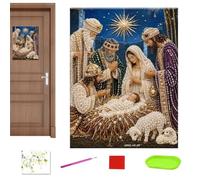 Nativity Pearl Art Kit - Collectible Craft Ornament, DIY Holiday Decoration